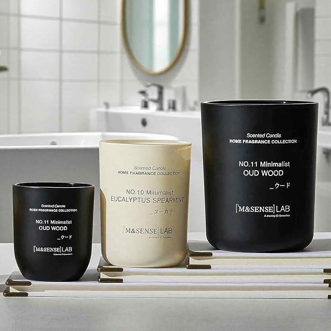 M&SENSE Natural Soy Candle| Rose & Lychee | 5.3 oz | Minimalist Scented Candle for Relaxation, Gifting, Home Décor | for Bedroom, Office, Party Small-Ruum Studio Home