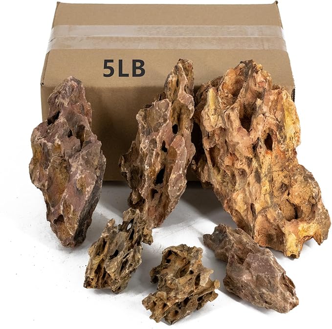 Aquarium Rocks Dragon Stone Natural Hardscape Stone for Aquariums, Fish Tanks, Bonsai, Terrariums, Wargaming Dioramas, Indoor or Outdoor Gardens-5Lb(2-6 Inch)-Ruum Studio Home