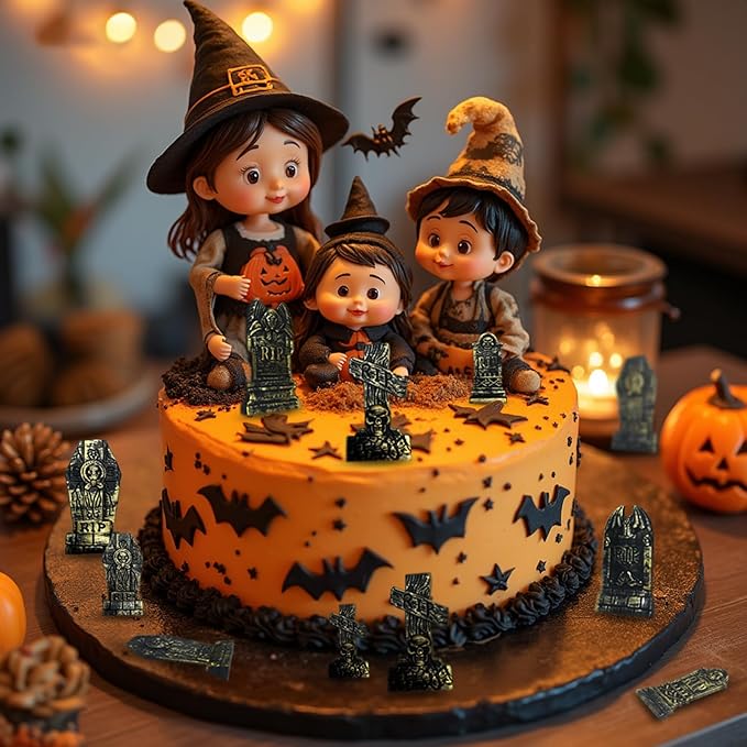 20Pcs Halloween Mini Tombstones Figurines, Plastic Miniature Tombstones Set Mini Gravestones Halloween Decorations for Miniature Graveyard Scene Haunted House DIY Crafts-Ruum Studio Home