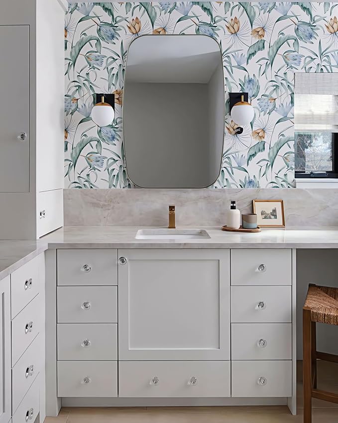 ANDY STAR Brushed Nickel Mirror, 24x32’’ Oval Mirror for Bathroom, Brushed Nickel Oblong Bathroom Mirror for Over Sink, Modern Anti Rust Silver Vanity Mirror-Ruum Studio Home