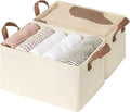 StorageWorks Storage Bins, Shelves Baskets for Organizing, Fabric Closet Organizers with Handles, Metal Frame, Beige（Texture）, 2-Pack-Ruum Studio Home