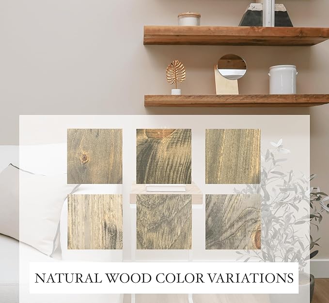 Modern Floating Shelves 3 Inches Thick for Wall, Wide Shelves for Kitchen, Living Room, Bedroom, and Bathroom, Natural Pine Wood, Rustic Wooden Shelf, (Set of 2) (Aged Barrel, 48Lx3Hx8D)