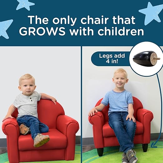 Children's Factory As We Grow Toddler Chair, Red, CF805-196, Flexible Seating for Daycare or Preschool, Kids Reading Chair, Playroom Furniture-Ruum Studio Home