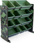 Humble Crew Kids Toy Storage Organizer with 12 Plastic Bins, Camo – Removable Bins for Playroom, Bedroom, Toddler Furniture for Boys and Girls Ages-Ruum Studio Home