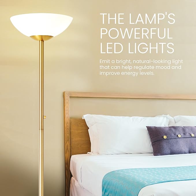 Super Bright Floor Lamp 8000LUMEN - DIMMABLE 30K Energy-Efficient Standing Lamp with Cement Base - for Living Room and Bedroom - Matte Finish, Modern and Elegant Design (Black)-Ruum Studio Home