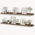 Floating Shelves for Wall, Picture Ledge Shelf 55 Inch Solid Wood Set of 2, Rustic Wall Shelves with Lip, Kids Bookshelf, Photo & Picture Live Edge Floating Shelves for Bedroom, Living Room, Kitchen-Ruum Studio Home