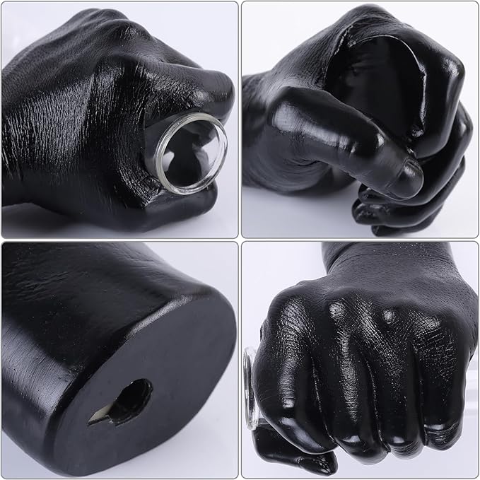 Black Wall Sculptures, Hand Vases Home Decor, Wall Mount Art Sculpture, Unique Wall Art Statue, Funky Flower Vase Decorations, Modern Eclectic Hanging Decor,Glass Test Tube Vase-Ruum Studio Home