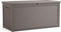 320 Gallon Lockable Resin Deck Box, Waterproof & UV-Resistant Outdoor Storage Box for Outdoor Cushion Storage, Garden Tools & Pool Accessories Storage, Gray-Ruum Studio Home