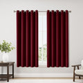 ChrisDowa Burgundyout Curtains 70 inches Wide for Bedroom - 2 Panels Set Extra Wide Grommet Thermal Insulated Room Darkening Curtains for Living Room (Burgundy, 70 x 63 Inch)-Ruum Studio Home