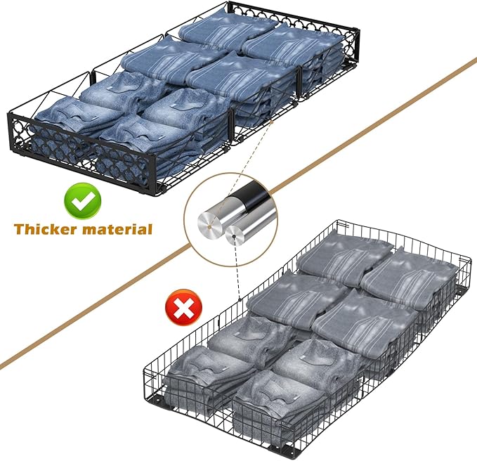 NADAMOO Large Under Bed Storage with Wheels, Low Profile Rolling Under Bed Storage Containers，Foldable Metal Under the Bed Organizer Bins for Bedroom，2 Packs-Ruum Studio Home