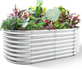 Land Guard Galvanized Planter Raised Beds, 631.99ft Keyhole Raised Garden Bed-Ruum Studio Home
