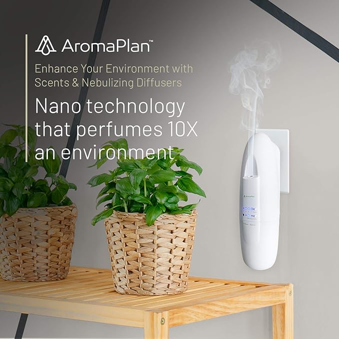 AROMAPLAN Authentic Plug in Waterless Diffuser (2 Pack)- Fragrance Diffuser, Waterless Diffusers for Essential Oils, Wall Diffusers Plug in-Up to 500 Sq. FT Coverage - Nanotechnology Plug in (White)-Ruum Studio Home