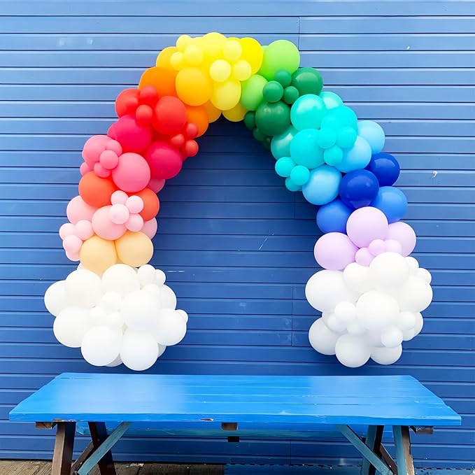 134pcs Rainbow Balloon Arch Kit Different Sizes 18" 12" 10" 5" Assorted Color Latex Balloon Garland Arch Kit for Birthday Baby Shower Graduation Wedding Gender Reveal Party Decorations-Ruum Studio Home