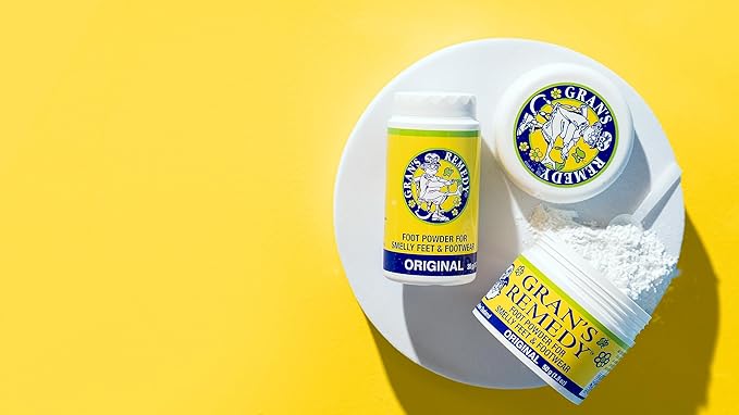 Gran's Remedy Shoe Deodorizer and Foot Powder for Smelly Feet - Effective Shoe Odor Eliminator in Travel Size - Absorbs Sweat and Moisture for Shoes and Feet - Unscented-Ruum Studio Home