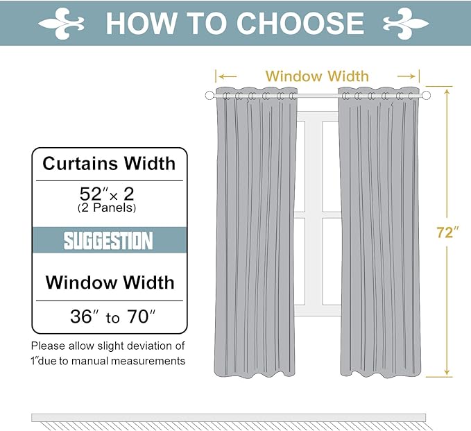 ChrisDowa Grommet Blackout Curtains for Bedroom and Living Room - 2 Panels Set Thermal Insulated Room Darkening Curtains (Royal Purple, 52W x 72L)-Ruum Studio Home