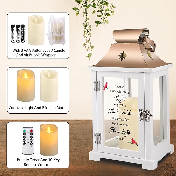 Memorial Lantern, Sympathy Gifts for Loss of Mom/Dad/Loved One, Bereavement Gifts, in Memory of Loved One Lantern,Celebration of Life, Memorial Gifts, Funeral Lantern,There are Some who Bring a Light-Ruum Studio Home
