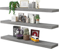 BAMEOS Floating Shelves,40 in W x 8in D Wall Mounted Wooden Shelves with Invisible Brackets Set of 3, Hanging Wall Shelves Decoration for Bedroom, Bathroom, Living Room and Kitchen-Ruum Studio Home