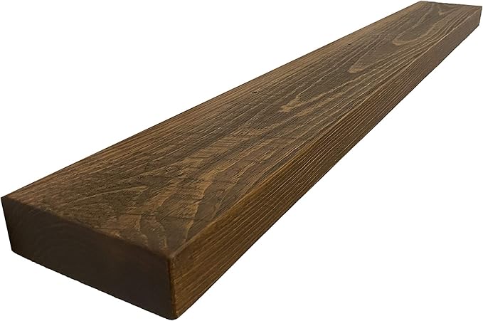joelsantiques 60 Inch Wooden Floating Shelves for Wall - 60x8x2 in - Made of Natural Wood - Long Heavy Duty Rustic Wall Shelves for Bedroom - Perfect for Living Room, Kitchen - Medium Brown-Ruum Studio Home