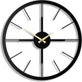 pluviart Rain Minimalist Metal Wall Clock, Modern Black Metal Wall Clock, Silent Non-Ticking Decorative Clock for Living Room, Kitchen, Office, Industrial-Style Wall Decor, Easy to Hang (26,8")-Ruum Studio Home