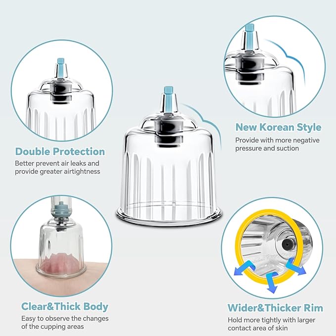 Cupping Kit for Massage Therapy 20 Suction Cups for Back Muscle Body Physical Pain Relief Cupping Set with Carring Case-Ruum Studio Home