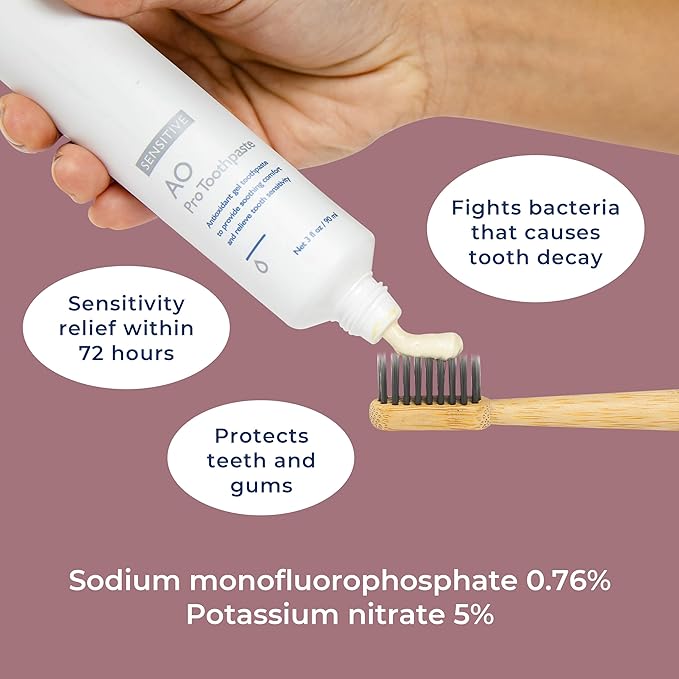 PerioSciences AO Pro Sensitive Toothpaste with Nano Hydroxyapatite, Reduces Sensitivity, Remineralizing, 3 fl oz / 90ml-Ruum Studio Home