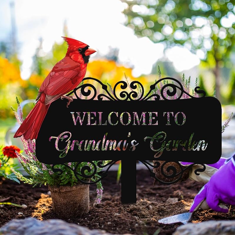 Personalized Metal Garden Signs, Custom Name Yard Stake Sign for House Outdoor Outside Decorative, Lawn Patio Decorations Gardening Enthusiasts Grandmothers Gift 12/14/16/24/30/36inch-Ruum Studio Home