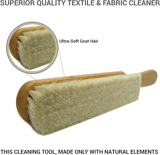 Valentino Garemi Ultra-Soft Goat Hair Cleaning Brush | for Elegant Delicate Flat Fabrics Suits, Jacket, Coats or Couch | Remove Dandruff, Dust, Pet Hair | Made in Germany-Ruum Studio Home