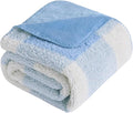 LURKA Checkered Sherpa Fleece Twin-Size Bed Blanket - Extra Thick and Warm Winter Soft Fuzzy Plush Blanket for Couches, Beds & Pets, Glacier, 60x80 Inches-Ruum Studio Home