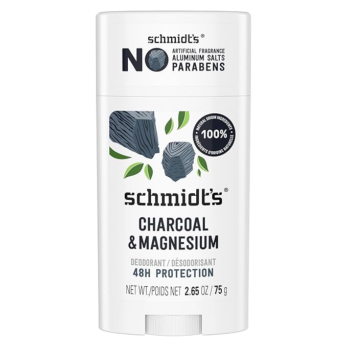 Schmidt's Aluminum-Free Vegan Deodorant Charcoal & Magnesium with 24 Hour Odor Protection, for Women and Men, Natural Ingredients, Cruelty-Free, 2.65 oz-Ruum Studio Home