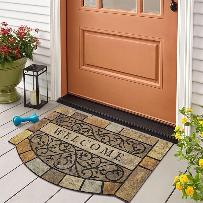 Durable Welcome Door Mats, 24"x36" Heavy-Duty Large Outdoor Mat for Front Door with Non-Slip Rubber Backing for Outside Entry, Garage, Patio, High Traffic Area-Ruum Studio Home