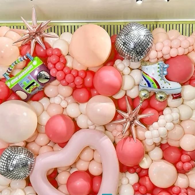 130pcs Retro Hot Pink Balloons Different Sizes 18" 12" 10" 5" Blush Hot Pink Latex Balloon Garland Arch Kit for Birthday Baby Shower Valentine's Day Wedding Gender Reveal Party Decorations-Ruum Studio Home