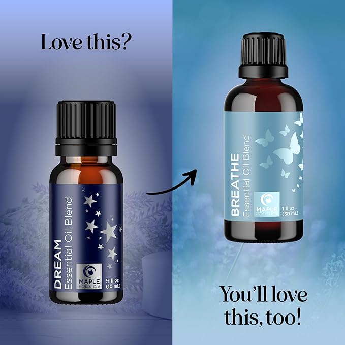 Sleep Essential Oil Blend for Diffuser - Dream Essential Oils for Diffusers Aromatherapy and Relaxation with Clary Sage Ylang-Ylang Roman Chamomile and Lavender for Sleep Time Support (10mL)-Ruum Studio Home