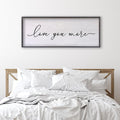 Love You More Sign Wall Decor 24×10 Inch Above Bed for Master Bedroom Ready to Hang Wood Framed Art (Black)-Ruum Studio Home
