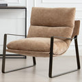 DUOMAY Mid-Century Accent Chair Armchair, Comfy Chenille Leisure Chair Lazy Chair with Brozen Metal Leg for Living Room Bedroom Office Apartment, Khaki-Ruum Studio Home