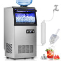 Commercial Ice Maker Machine, 110Lbs/24H, 30Lbs Storage, 36Pcs Clear Ice Cubes in 10-15Mins, Stainless Steel Under Counter or Freestanding Ice Machine - 2 Water Inlet Modes, for Home Party Office-Ruum Studio Home
