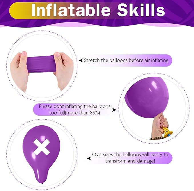 Purple Blue Yellow Black Balloons 60 Pcs Metallic Purple Royal Blue Black Yellow Game Latex Balloon Gaming Party Balloon for Kids Gamer Night Birthday Graduation Party Decoration Supplies-Ruum Studio Home