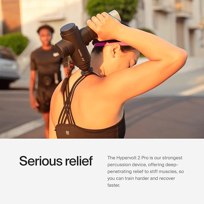 Hyperice Hypervolt 2 Pro - Featuring Quiet Glide Technology - Handheld Percussion Massage Gun - 5 Speeds, 5 Interchangeable Heads - Helps Relieve Sore Muscles and Stiffness FSA-HSA-Ruum Studio Home