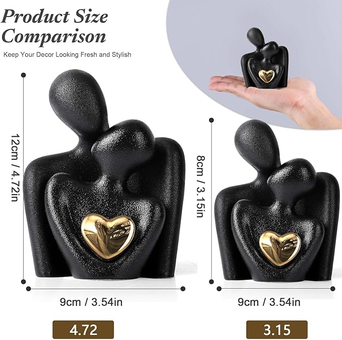 XMGZQ Mini Couple Statue Tv Stand Decor Items for Living Room Home Decor,Bedroom Decor for Couples Sculpture for Anniversary Wedding,Love Gifts for Couples 2025,Knick Knacks for Shelves-Ruum Studio Home