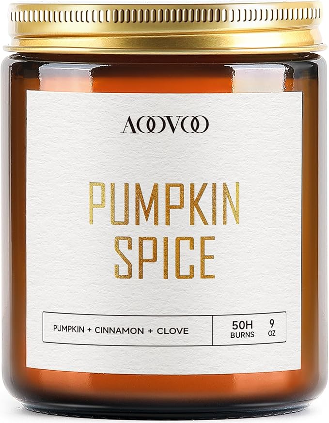 AOOVOO Pumpkin Spice Candles - 9 oz Scented Candles, Aromatherapy Candle, Soy Candle for Home Scented-Ruum Studio Home