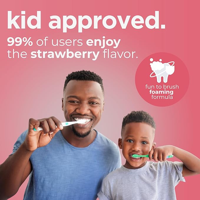 Wellnesse Kids Hydroxyapatite Toothpaste with Xylitol - Fluoride Free Toddler & Kid's Natural Toothpaste, Freshens Breath, Sensory-Friendly Oral Care, Vegan, Strawberry Flavor, 4 oz (Pack of 1)-Ruum Studio Home