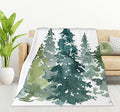 HGOD DESIGNS Watercolor Grey Fir Trees Forest Blanket,Coniferous Tree Decor Blankets Soft Warm Throw for Women Birthday, Home Living Room Decoration 40"x50"-Ruum Studio Home