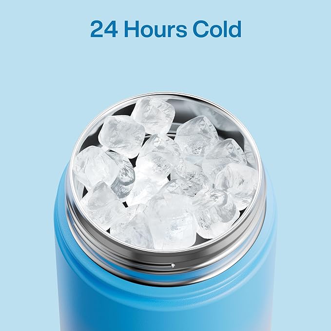 Insulated Water Bottle with Straw Stainless Steel Water Bottle, Leak-Proof, BPA-Free, Double Wall Vacuum Keeps Cold for 24 Hours for Sports, Travel, School (26 oz, Sunny Breeze)-Ruum Studio Home