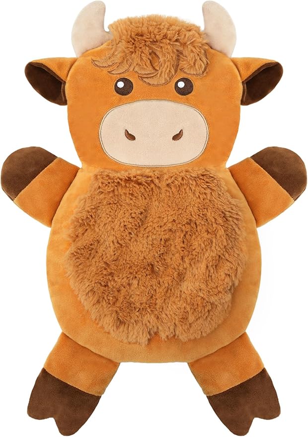 Microwave Heating Pad for Pain Relief, 16" x 11" Microwavable Heating Pads for Cramps, Back Pain, Neck Shoulder, Muscles, Knee, Joints, Natural Heat Pack Moist Heat, Highland Cow with Round Eyes-Ruum Studio Home