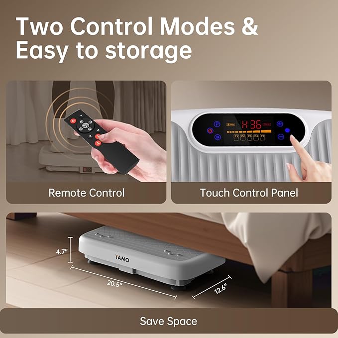 YAMO Vibration Plate Exercise Machine, Vibrating Plate for Lymphatic Drainage & Weight Loss, 350lbs Capacity Whole Body Shaking Workout Fitness Platform-Ruum Studio Home