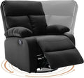 Swivel Rocker Recliner, Rocking Recliners Chair for Small Spaces, Small Rocker Recliner Chair, Nursery Rocking Chairs for Living Room, RV, Nursery, Black-Ruum Studio Home