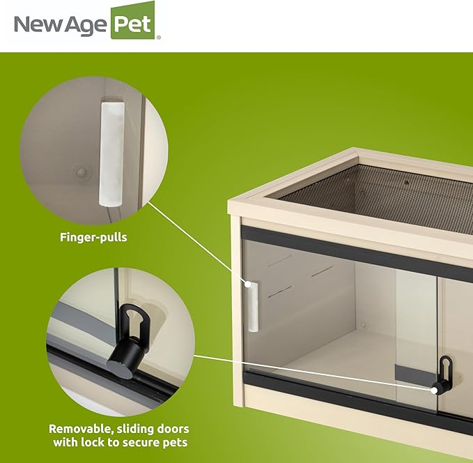 New Age Pet ECOFLEX 24-Inch Mojave Reptile Lounge in Maple - Durable Wood Plastic Composite Habitat with Ventilated Side Panels, Removable Sliding Glass Doors, and Mesh Screen Top-Ruum Studio Home