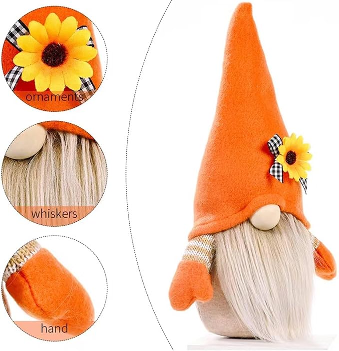 Fall Decoration for Home,Fall Decor Gnome Plush for Tiered Tray,Sunflower Plush Gnomes Autumn Gnomes Gifts Farmhouse Harvest Table Decoration,Thanksgiving Gnome Decor,Boy-Ruum Studio Home