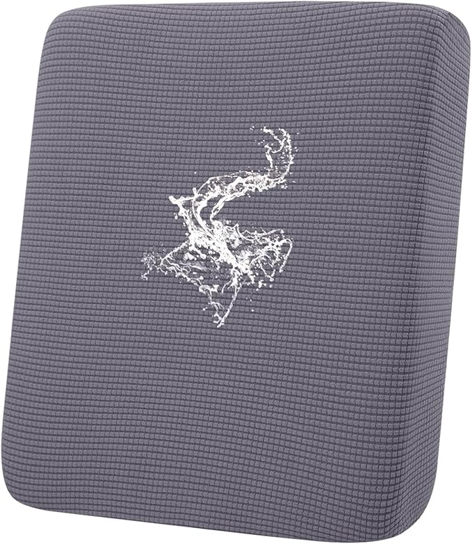 hyha Waterproof Couch Cushion Covers for Pets, Non Slip Sofa Cover for Dogs Washable, Soft Thick Stretch Jacquard Fabric, Sofa Slipcovers with Elastic Bottom (1 Piece for Backrest M, Middle Grey)-Ruum Studio Home