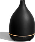 InnoGear Oil Diffuser, 300ML Ceramic Diffuser for Essential Oils Handcrafted Aromatherapy Diffuser Ultrasonic Cool Mist Humidifier with 4 Timers Waterless Auto Off for Room Office, Black-Ruum Studio Home