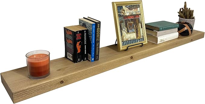 joelsantiques 72 Inch Wooden Floating Shelves for Wall - 72x6x2 in - Made of Natural Wood - Short Heavy Duty Rustic Wall Shelves for Bedroom - Perfect for Bathroom, Kitchen - Beige-Ruum Studio Home